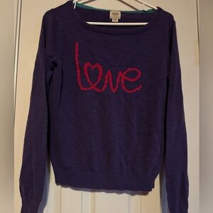 Mossimo 💕love 💕sweater size small /medium 💕🎀💕